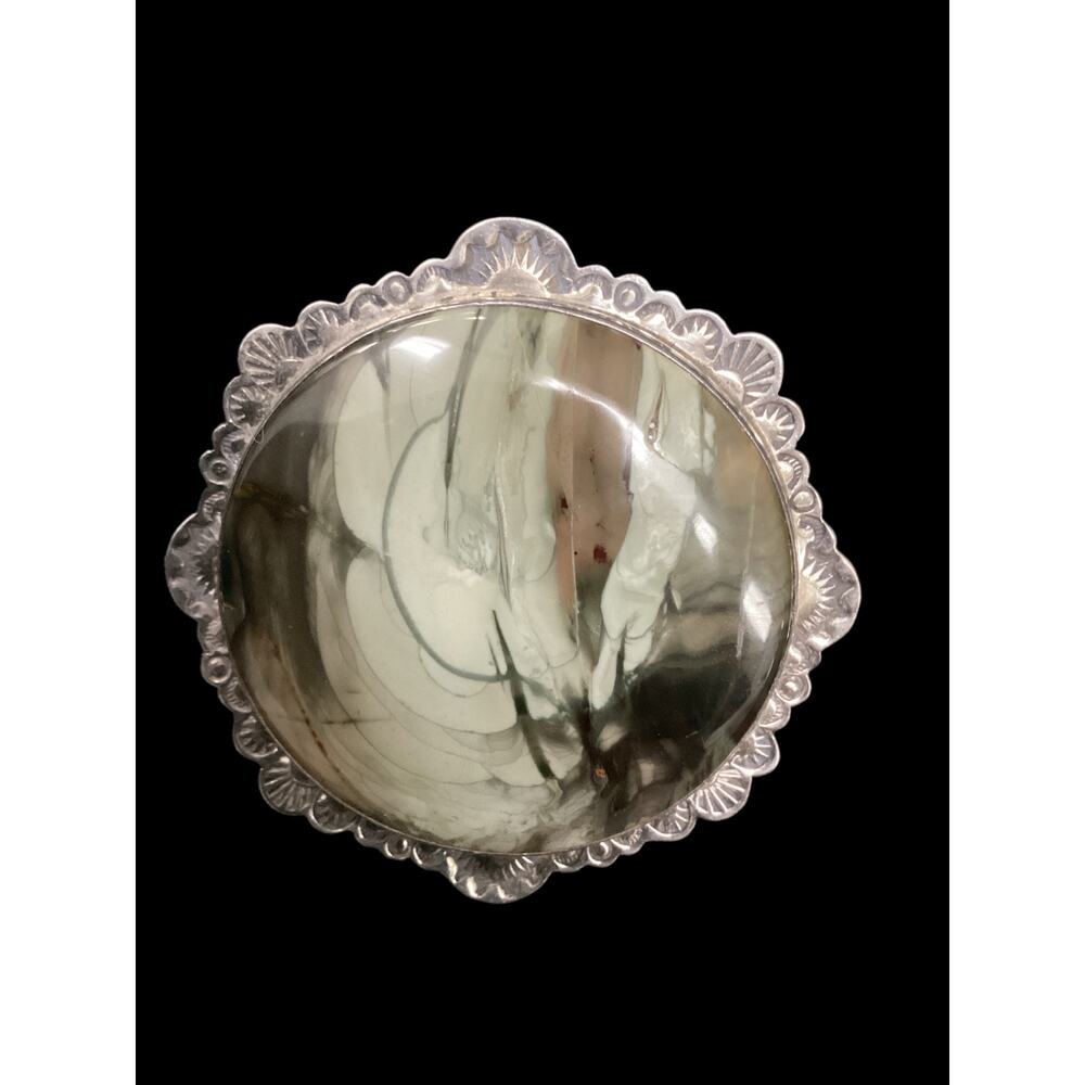 Sterling Silver Brooch Jasper Stone